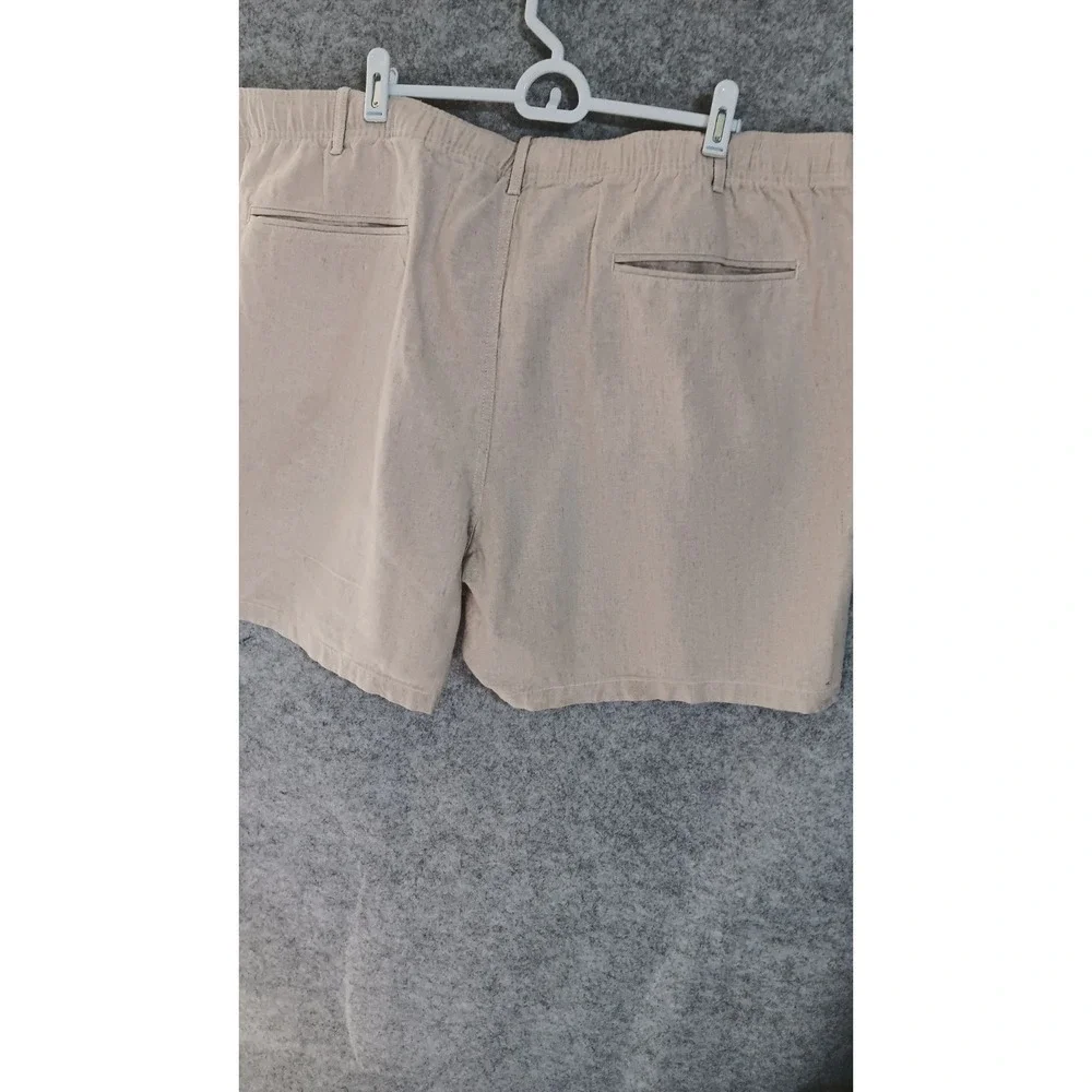 GAP Linen Blend Shorts XXL Tan Elastic Waist Summer Casual Lightweight